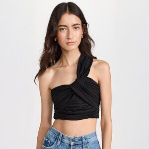 A.L.C. Apollo Top One Shoulder Crop Top Black Size 0 NEW NWT